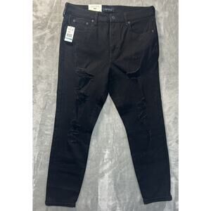 NWT Areopostole Jeans Womens 16R High Rise Jeggings Black Distressed Stretch
